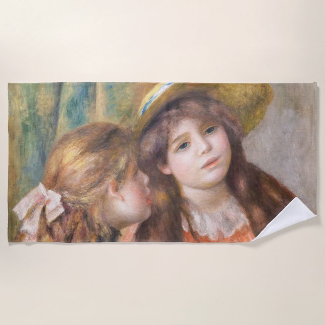 Renoir - Portrait of Two Little Girls Beach Towel (Front)