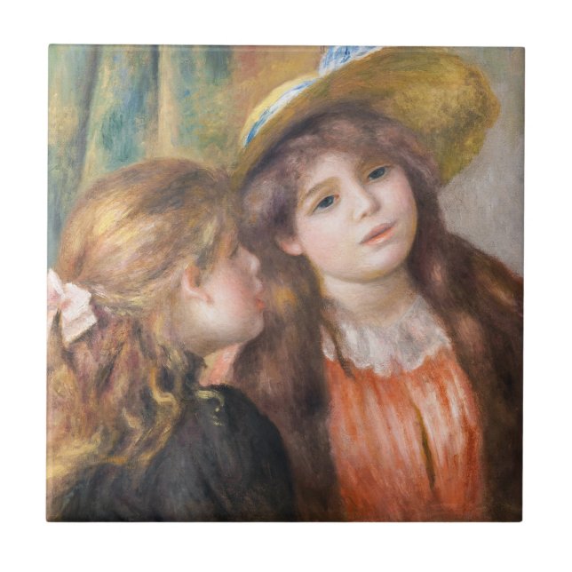 Renoir - Portrait of Two Little Girls Ceramic Tile (Front)