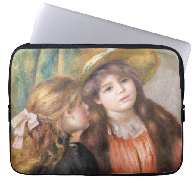 Renoir - Portrait of Two Little Girls Laptop Sleeve (Front)