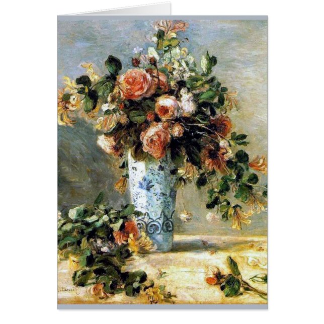 Renoir Roses and Jasmine Bouquet Card (Front)