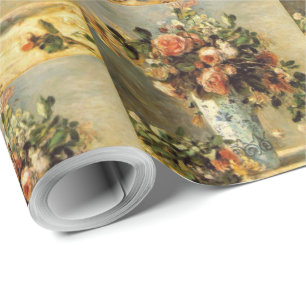 Renoir Roses and Jasmine in a Delft Vase Wrapping Paper