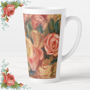 Renoir Roses Floral Pink Yellow Coffee Latte Mug