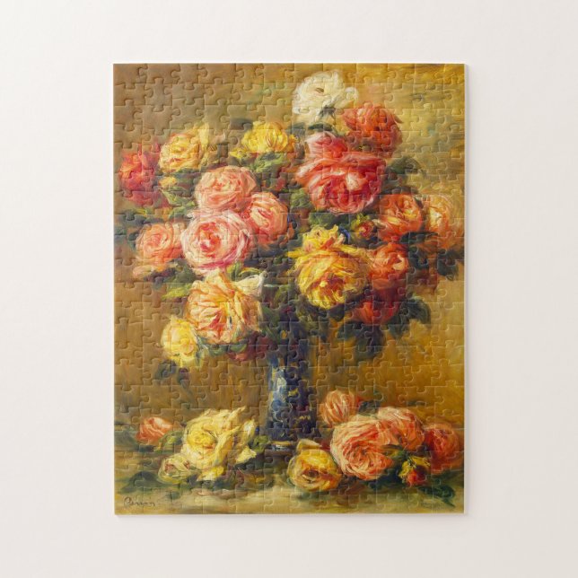 Renoir Roses in a Vase Puzzle (Vertical)