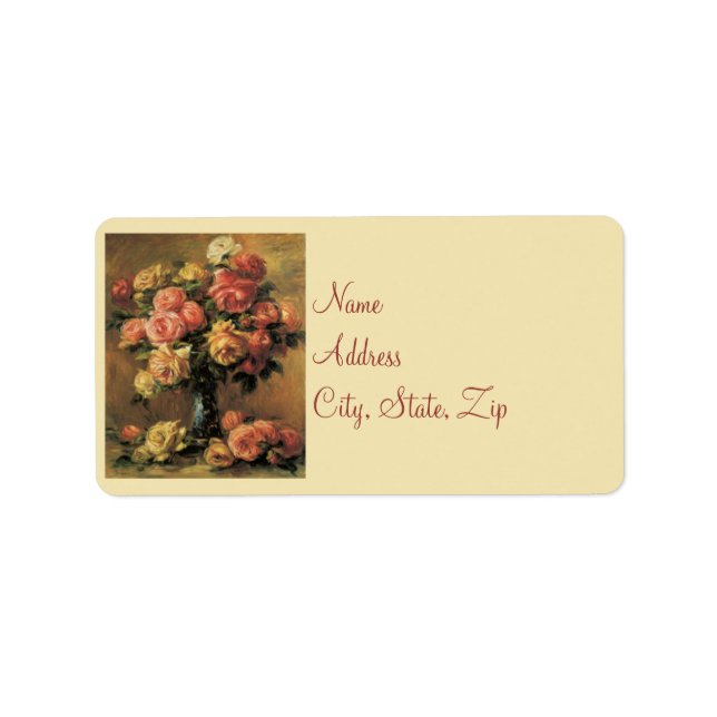 Renoir Roses Wedding Address Labels (Front)
