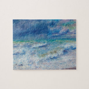 Renoir Seascape. Blue nautical impressionism. Sea Jigsaw Puzzle