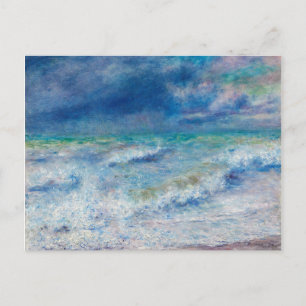 Renoir Seascape. Blue nautical impressionism. Sea Postcard