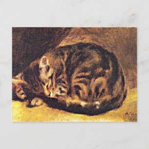 Renoir: Sleeping Cat Postcard