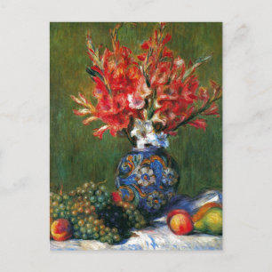 Renoir still life Flowers and Fruit art painting Postcard