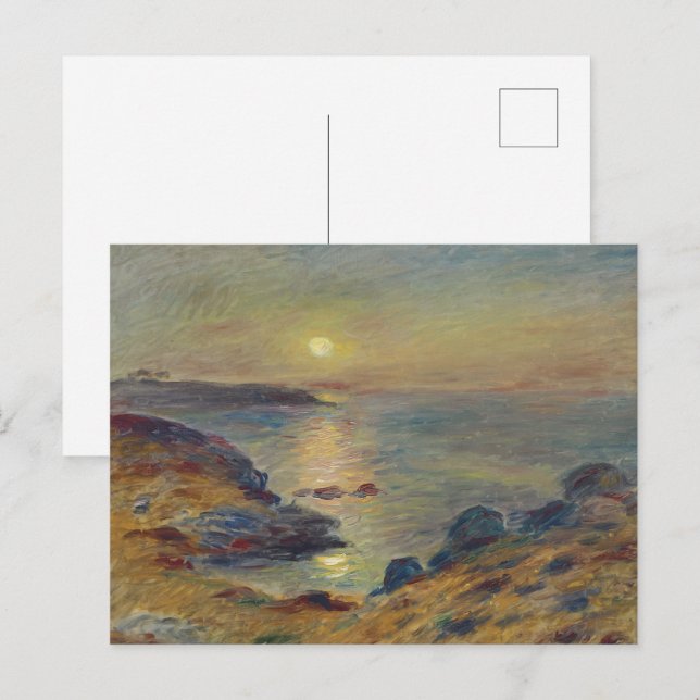 Renoir - Sunset in Douarnenez Fine Art Landscape Postcard (Front/Back)
