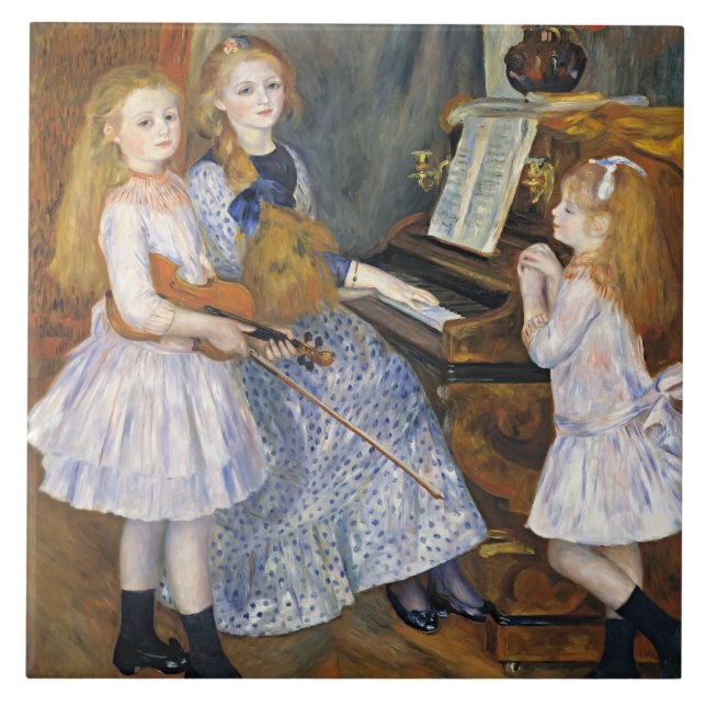Renoir - The Daughters of Catulle Menogs, Ceramic Tile (Front)