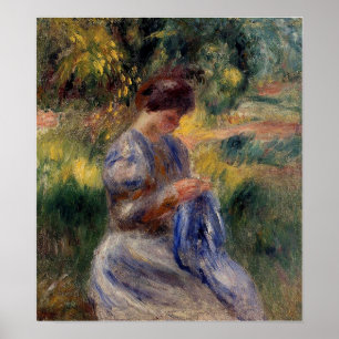 Renoir - The Embroiderer (Woman In A Garden) Poster
