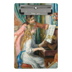 Renoir Two Girls at the Piano Print Music Fine Art Mini Clipboard