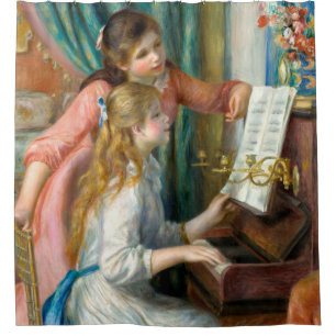 Renoir Two Girls at the Piano Print Music Fine Art Shower Curtain