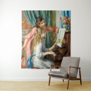 Renoir Two Girls at the Piano Print Music Fine Art Tapestry