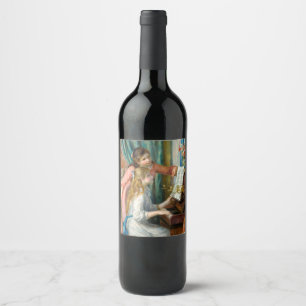 Renoir Two Girls at the Piano Print Music Fine Art Wine Label