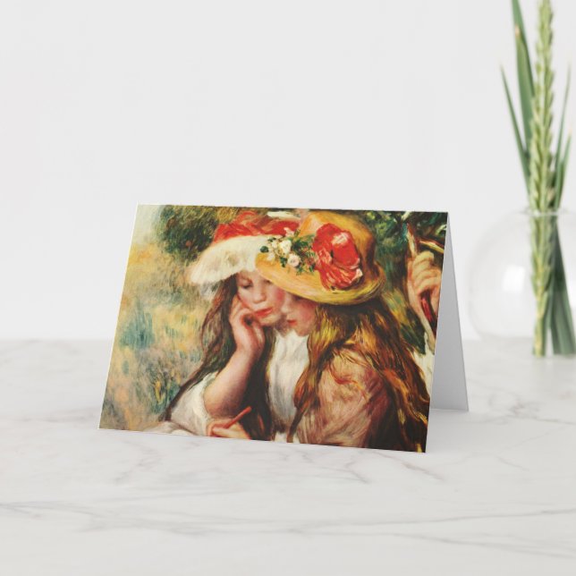 Renoir Two Girls Reading in the Garden Card (Front)