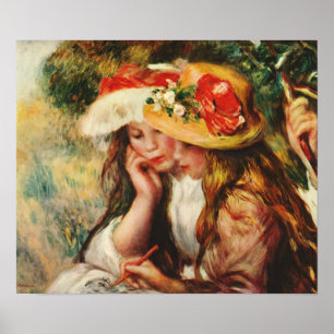 Renoir Two Girls Reading in the Garden Poster