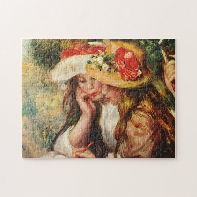 Renoir Two Girls Reading in the Garden Tile Jigsaw Puzzle (Horizontal)