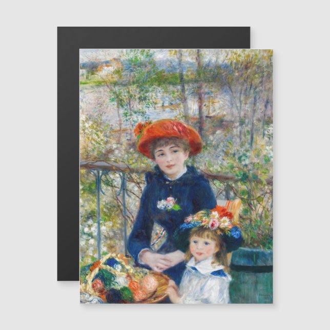 Renoir - Two sisters on the Terrace Magnetic Card (Front/Back)
