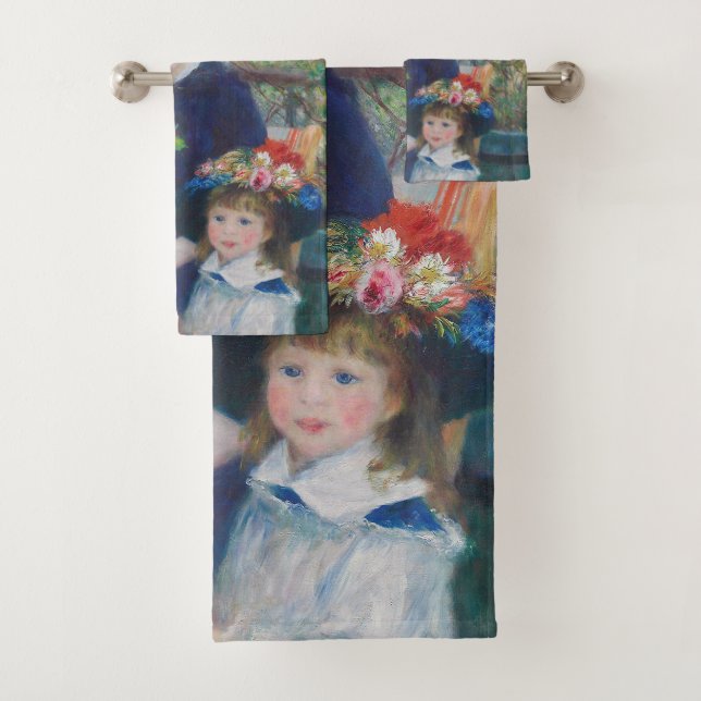 Renoir Two Sisters Terrace French Impressionism  Bath Towel Set (Insitu)