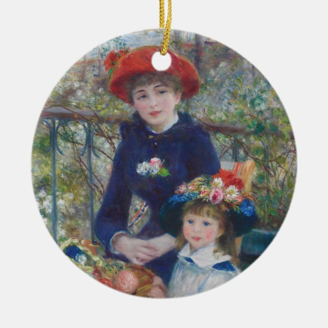 Renoir Two Sisters Terrace French Impressionism  Ceramic Ornament (Front)