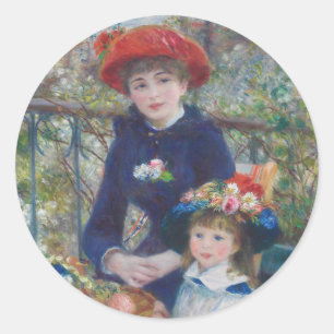 Renoir Two Sisters Terrace French Impressionism Classic Round Sticker