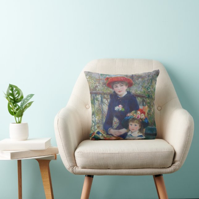 Renoir Two Sisters Terrace French Impressionism  Cushion (Chair)