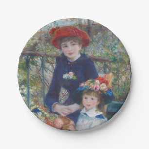 Renoir Two Sisters Terrace French Impressionism Paper Plate