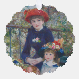 Renoir Two Sisters Terrace French Impressionism Tree Decoration Card
