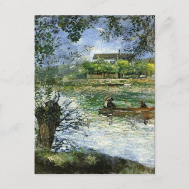 Renoir, Willows and Figures in a Boat Magnet Postcard (Front)