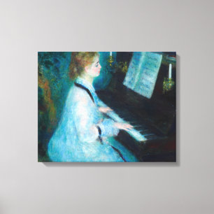 Renoir Woman at the Piano Vintage Impressionist Canvas Print