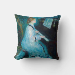 Renoir Woman at the Piano Vintage Impressionist  Cushion