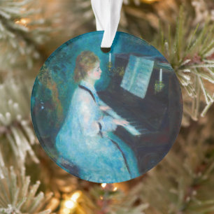 Renoir Woman at the Piano Vintage Impressionist  Ornament