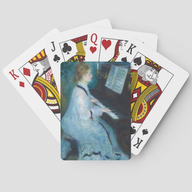 Renoir Woman at the Piano Vintage Impressionist  Playing Cards (Back)