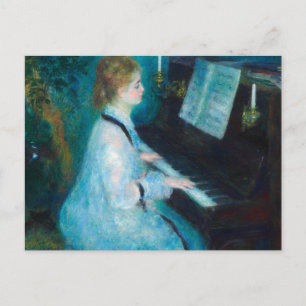 Renoir Woman at the Piano Vintage Impressionist  Postcard
