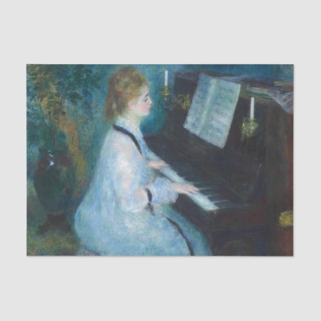 Renoir Woman at the Piano Vintage Impressionist  Tissue Paper (Front)