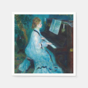 Renoir Woman Piano Music Musician Napkin