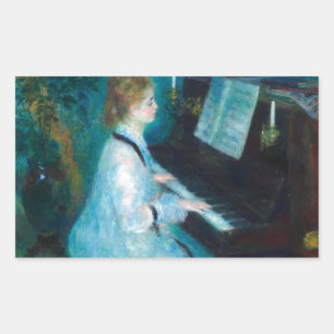 Renoir Woman Piano Music Musician Rectangular Sticker