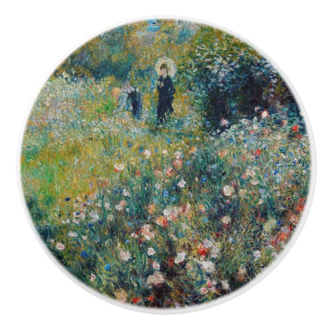 Renoir - Woman with a Parasol in a Garden Ceramic Knob (Front)