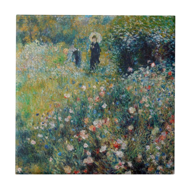 Renoir - Woman with a Parasol in a Garden Ceramic Tile (Front)