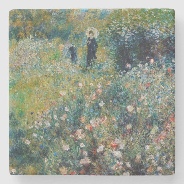 Renoir - Woman with a Parasol in a Garden Stone Coaster (Front)
