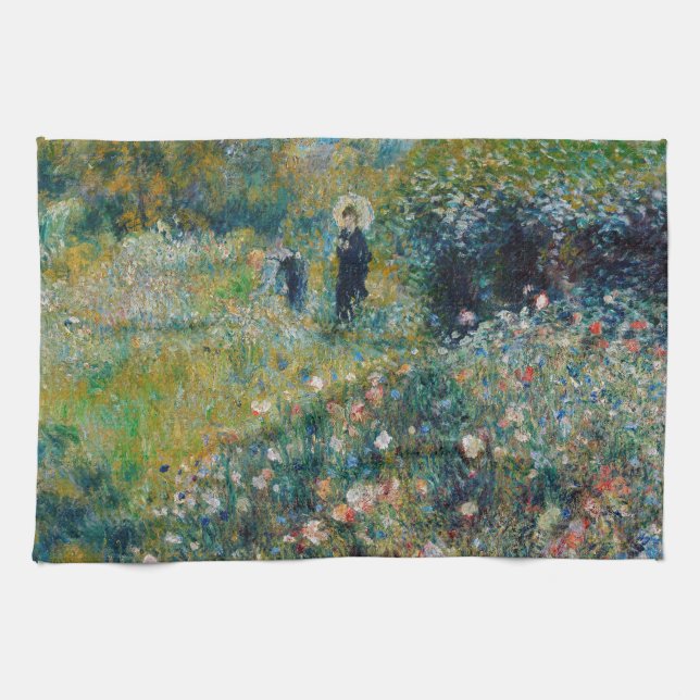 Renoir - Woman with a Parasol in a Garden Tea Towel (Horizontal)