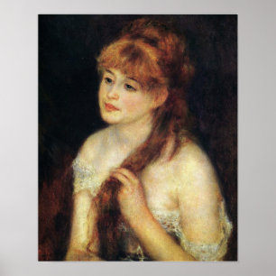 Renoir - Young Woman Braiding Her Hair 1876 Poster