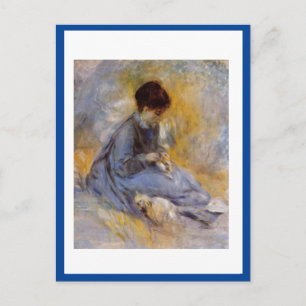 Renoir, Young Woman with Cat, Postcard