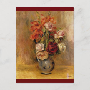 Renoir's A Vase of Gladiolas and Roses Postcard