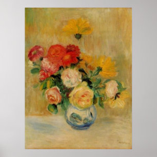 Renoir's A Vase of Roses and Dahlias Poster
