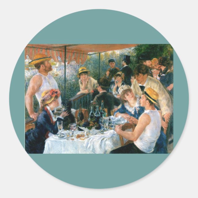 Renoir's Luncheon of the Boating Party (1881) Classic Round Sticker (Front)