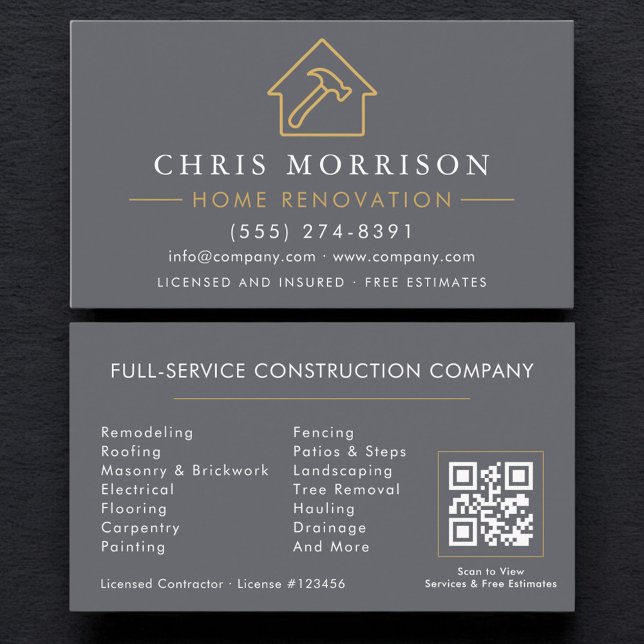 Renovation Contractor QR Business Card (Creator Uploaded)