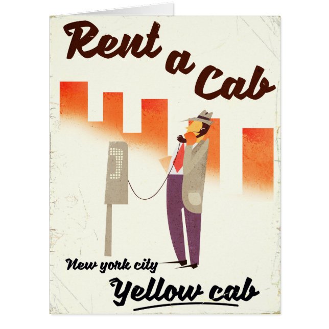 Rent a Cab! NYC Yellow cab poster (Front)
