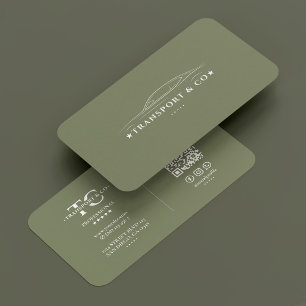 Rent a Car Transport Driver Sage Minimalist Modern Business Card